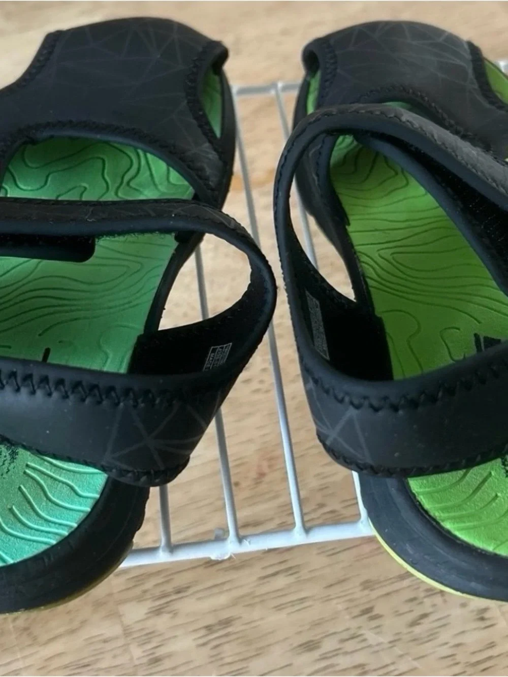 Teva Kids Black & Green Adjustable Sports Sandals, Size 13, Good Condition.
